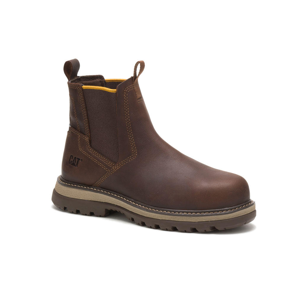 Caterpillar Fairbanks Chelsea St - Mens Safety Boots - Brown - NZ (263VZLJQO)